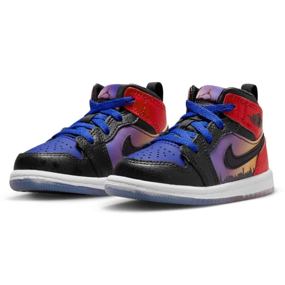 Nike Air Jordan 1 Mid SS DX4377-400 Sneaker Kids 4 Multi Leather Shoes RHS9108